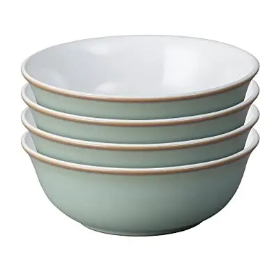 - Regency Green Cereal Bowls Set of - Dishwasher Microwave Safe Crockery - Ceramic Stoneware Tab