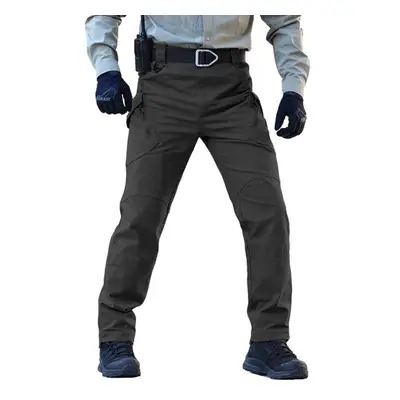 (black, XL) Men&apos;s Tactical Military Pants Multi Pockets Stretch Cargo Trousers Casual 97% C