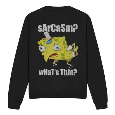 (XXL, Black) SpongeBob SquarePants Unisex Adult Sarcasm Meme Sweatshirt