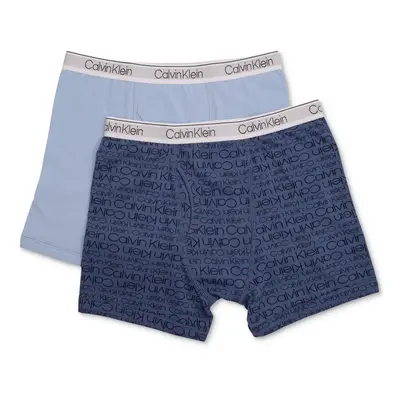 Calvin Klein Boy`s Modern Cotton Stretch Logo Boxer Briefs Pack (Blue Bell(I5131)/CK Logo Blue X