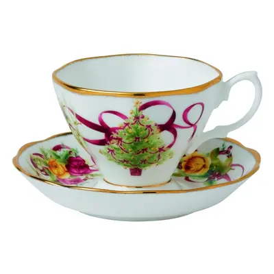 Old Country Roses Christmas Tree Teacup and Saucer Set