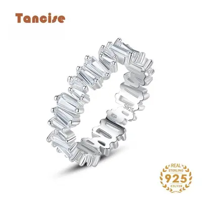 (silver, 9) Tancise Classic Sterling Silver Zircon Ring Ladies Jewelry Wedding Promise Party Gif