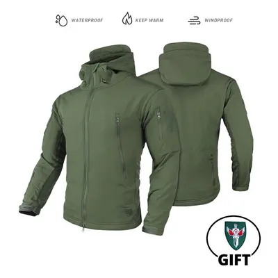 (LY GN Jacket, S) Tactical Jacket Fleece Winter Men Hiking Jackets Windbreaker Waterproof Soft S