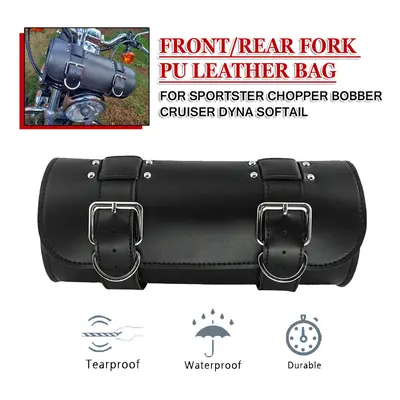 Motorcycle Front/Rear Fork Tool Bag For Harley Sportster Dyna Softail Chopper Bobber Cruiser PU 