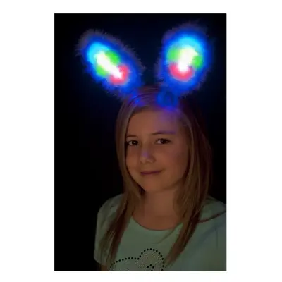 White & Blue Light Up Bunny Ears Hen Party Costume - bunny ears costume smiffys fancy dress time