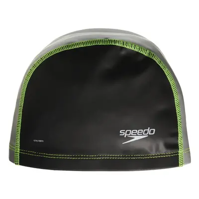 Speedo unisex-adult Swim Cap Stretch Fit Black/Silver Large/X-Large