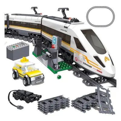 (as the picture) City Train High-speed Railway Track Figures Building Blocks Technic Motor Car E