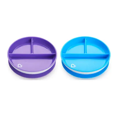 Munchkin Stay Put Divided Suction Plates Purple/Blue