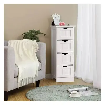 Bedroom Cabinet Storage Unit Drawers Floor Cupboard Wood, White