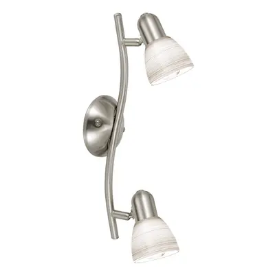 Wall Light Colour Satin Nickel Shade White Glass Wiping Technique Bulb E14 2x40W