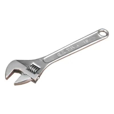 375mm Adjustable Wrench - Chrome Plated Steel - 43mm Offset Jaws - Spanner