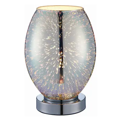 Touch On/Off Table Lamp Holographic Glass Shade Unique Modern Bedside Desk Light