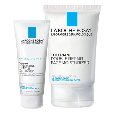 La Roche-Posay Toleraine Skin Care Set | Double Repair Face Moisturizer 100ml & Hydrating Gentle