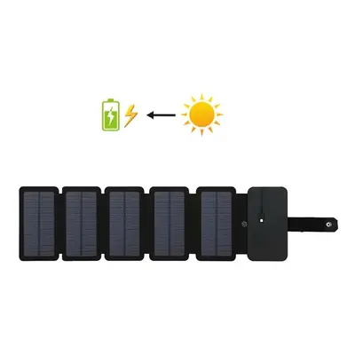 (Black 5) Outdoor Multifunctional Portable Solar Charging Panel Foldable 5V 1A USB Output Device