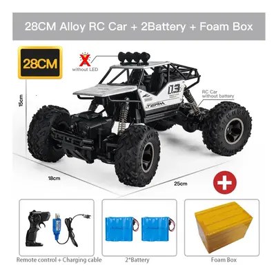 (28 Silver 2B Alloy) ZWN 1:16 4WD RC Car With Led Lights Radio Remote Control Cars Buggy Off-Roa