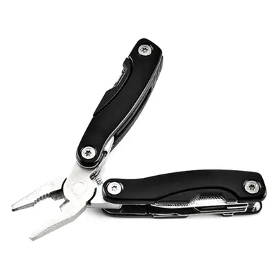 (Black) Stainless Steel Folding Pliers Functional Plier Hand Tools Plier Screwdriver Camping Gea