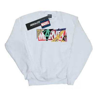 (5XL, White) Marvel Mens Collage Logo Sweatshirt