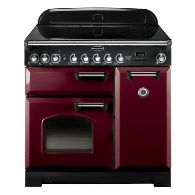 Rangemaster CDL90EICY/C Classic Deluxe Cranberry with Chrome Trim 90cm Induction Range Cooker - 