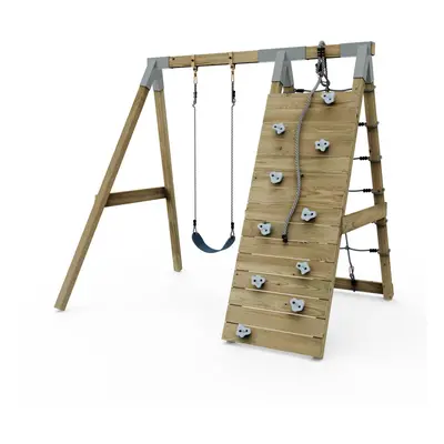 Premium Single Swing with Up and Over Wall - Flex Navy Blue