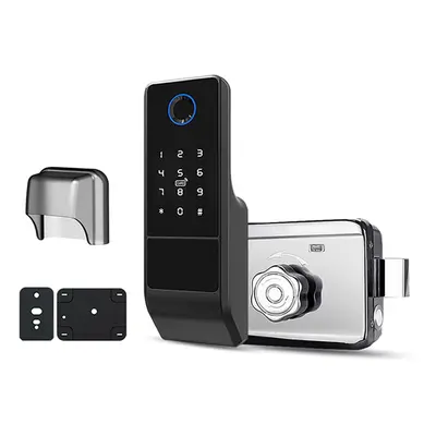 Waterproof Tuya Wifi Smart Door Lock Digital Password Double Fingerprint Electronic Rim Lock for