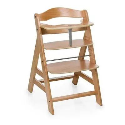 Hauck Alpha+ Wooden Height Adjustable Highchair with Point Harness, Natural