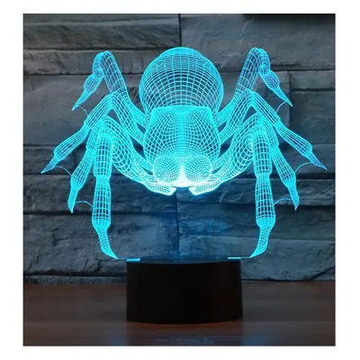 (spider, remote controller) Creative 3d Spider Shape Night Light Color Changing Usb Powered Led 