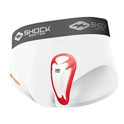 Shock Doctor boys Boys Core Brief with BioFlex Cup White Medium