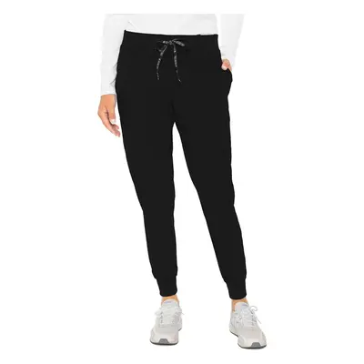 Med couture Womens Peaches collection Seamed Jogger Scrub Pant Black