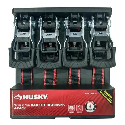 Husky FT x IN Ratchet Tie-Downs Pack by Husky