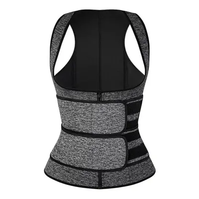 (grey, 3XL) Women Compression Vest Sauna Sweat Suit Waist Trainer Belt Slimming Shirt Shaper Wor