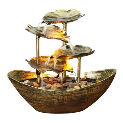 (golden) Unique Fountain Desk Sculpture Wide Application Wood Fine Texture