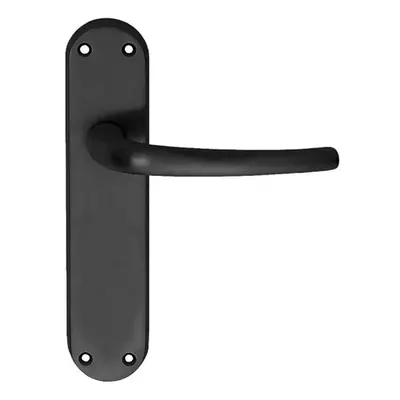 PAIR Slim Round Bar Handle on Shaped Latch Backplate x 40mm Matt Black