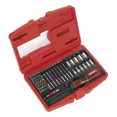 51 PACK Fine Tooth Ratchet Screwdriver Socket and Bit Set - Chromoly Steel