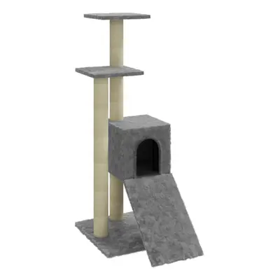 (light grey) vidaXL Cat Tree with Sisal Scratching Posts cm Cat Playhouse Multi Colours