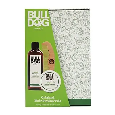 Bulldog Skincare - Original Hair Styling Trio, Gift Set for Men (x1 Shampoo 300ml, x1 Pomade 75g