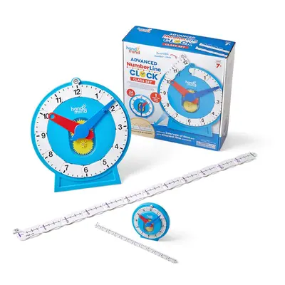 hand2mind Advanced NumberLine Clock for Kids Learning to Tell Time Math Manipulatives for Tellin