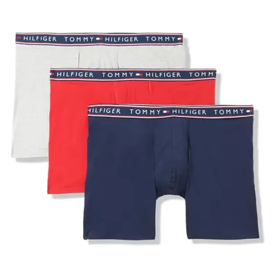 Tommy Hilfiger Men's Cotton Stretch 3-Pack Boxer Brief Mahogany Medi