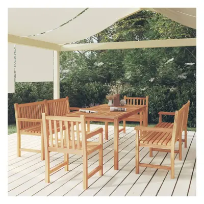 vidaXL Piece Garden Dining Set Solid Wood Teak