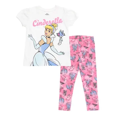 Disney Princess Cinderella Big Girls T-Shirt and Capri Leggings Outfit