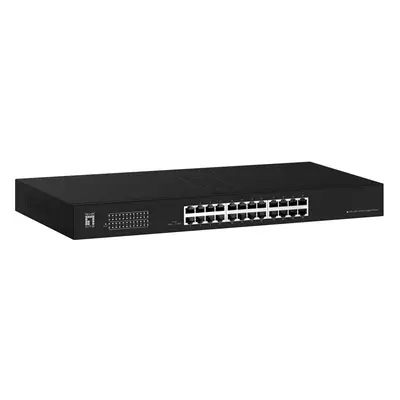 LevelOne Switch 24x GE GEU-2431 19\" Rack Mount Kit Unmanaged Gigabit Ethernet (10/100/1000) 1U 