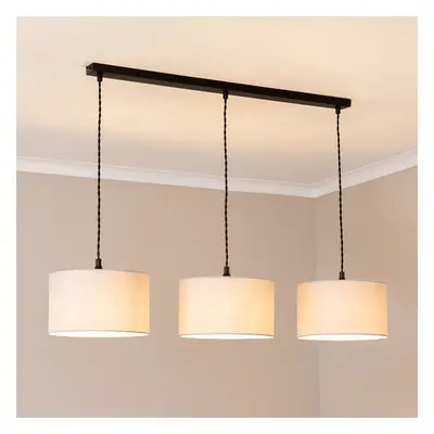 ValueLights Matte Black Drop Bar Lamp Holder White Shades & Bulbs