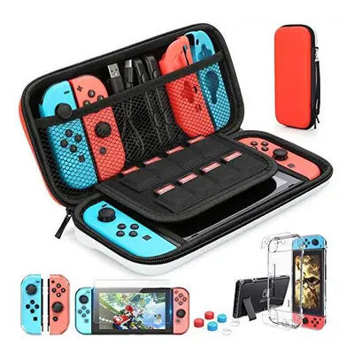 (Red and White) Mooroer Switch Carrying Bag for Nintendo Switch Case with in Nintendo Switch Acc