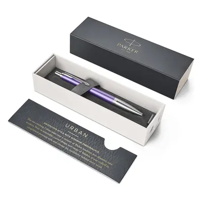 Parker Urban Premium Metal Ballpoint Pen - Muted Matte Violet - Blue Ink - Gift Boxed