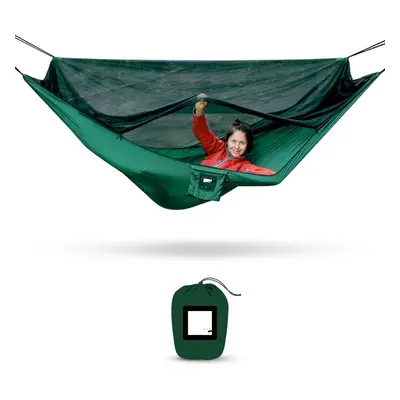 Fully reversible bug-proof tent with extra large sleeping space, insect screen and hanging devic