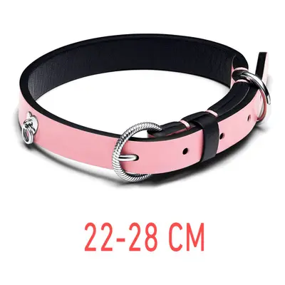 Pink Leather-free Fabric Pet Collar Steel Pet Collar Engravable Dog Bone Pet Collar Tag Heart Pa