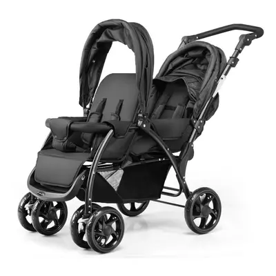 Double Seat Baby Stroller w/ Seats Adjustable Backrest& Safety Belts