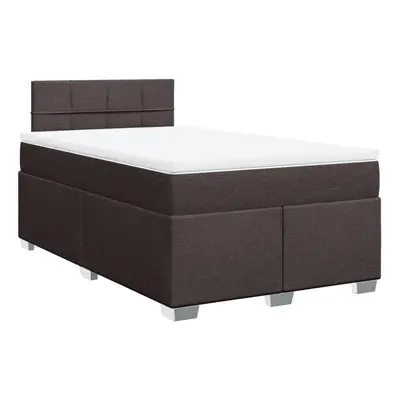 vidaXL Box Spring Bed with Mattress Bed Frame Dark Brown 120x200 cm Fabric