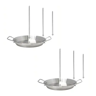 (2 sets) Gyro Pan With Skewer Gyro Cooking Plate Vertical Skewer Pan For Oven Vertical Rotisseri