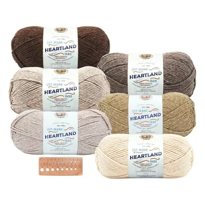 Lion Brand Yarn - Heartland - Skein Assortment with Needle Gauge (Ne