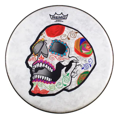 Remo ArtBEAT Artist Collection Drumhead - Jos? Pasillas Candy Skull